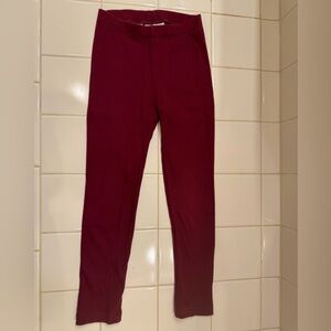Cat & Jack Maroon Ribbed Girls Leggings, Size XS 4/5